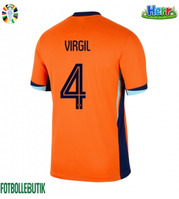 Nederländerna Virgil van Dijk #4 Hemmatröja EM 2024 Kortärmad